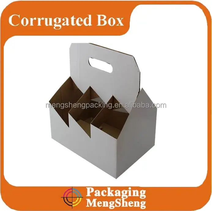 Custom white cardboard 2 beer bottle carry box