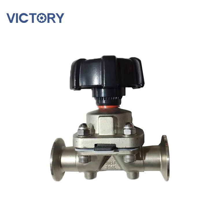 Sanitary Manual Diaphragm Valve Chuck fast loading Butt welding Connection