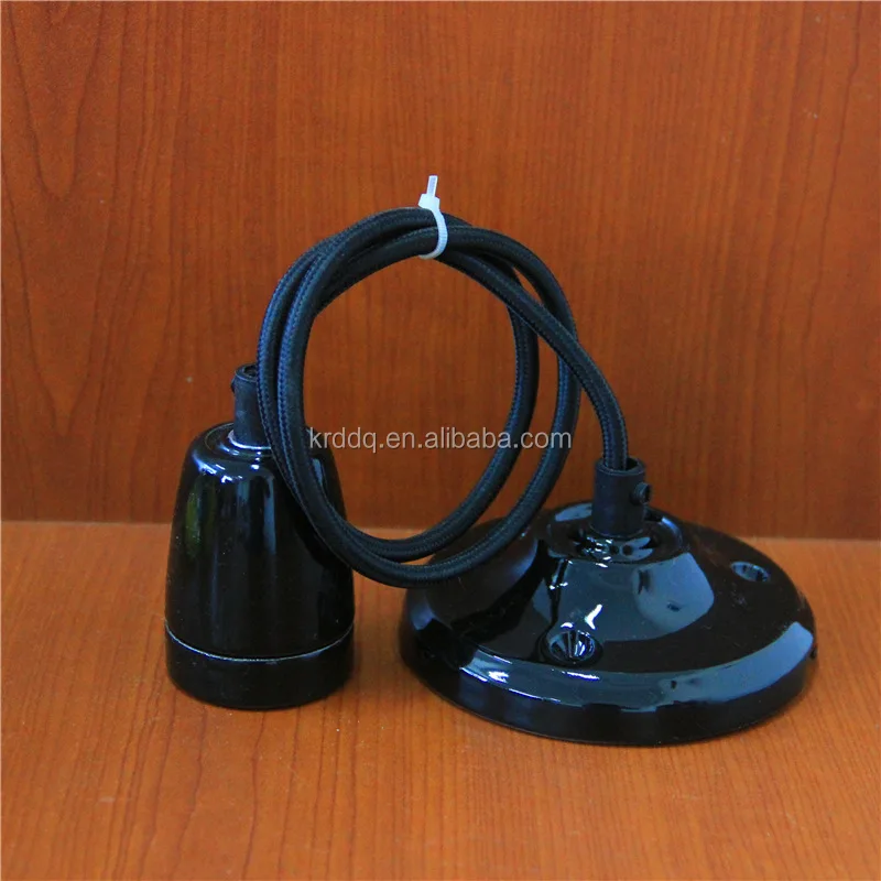 510 screw shell vintage decorative e27 porcelain lamp holder with wire