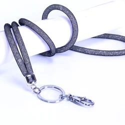 Модный яркий блестящий круглый шнурок с кристаллами для ключей и мобильных телефонов