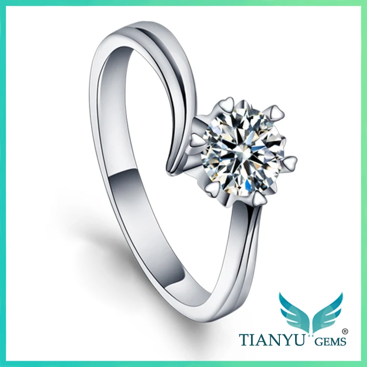HOT sale18K E white color round brilliant cut 1ct moissanite wedding rings