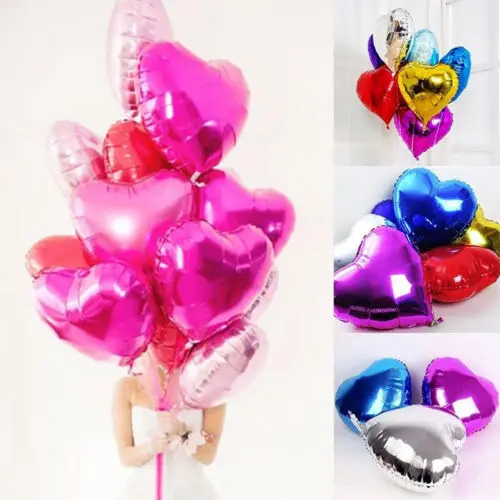 18 Inch Pure Balloon Paste Love Heart Globos Al Por Mayor For Wedding Love Decoration Heart Shape Aluminum Foil Balloons