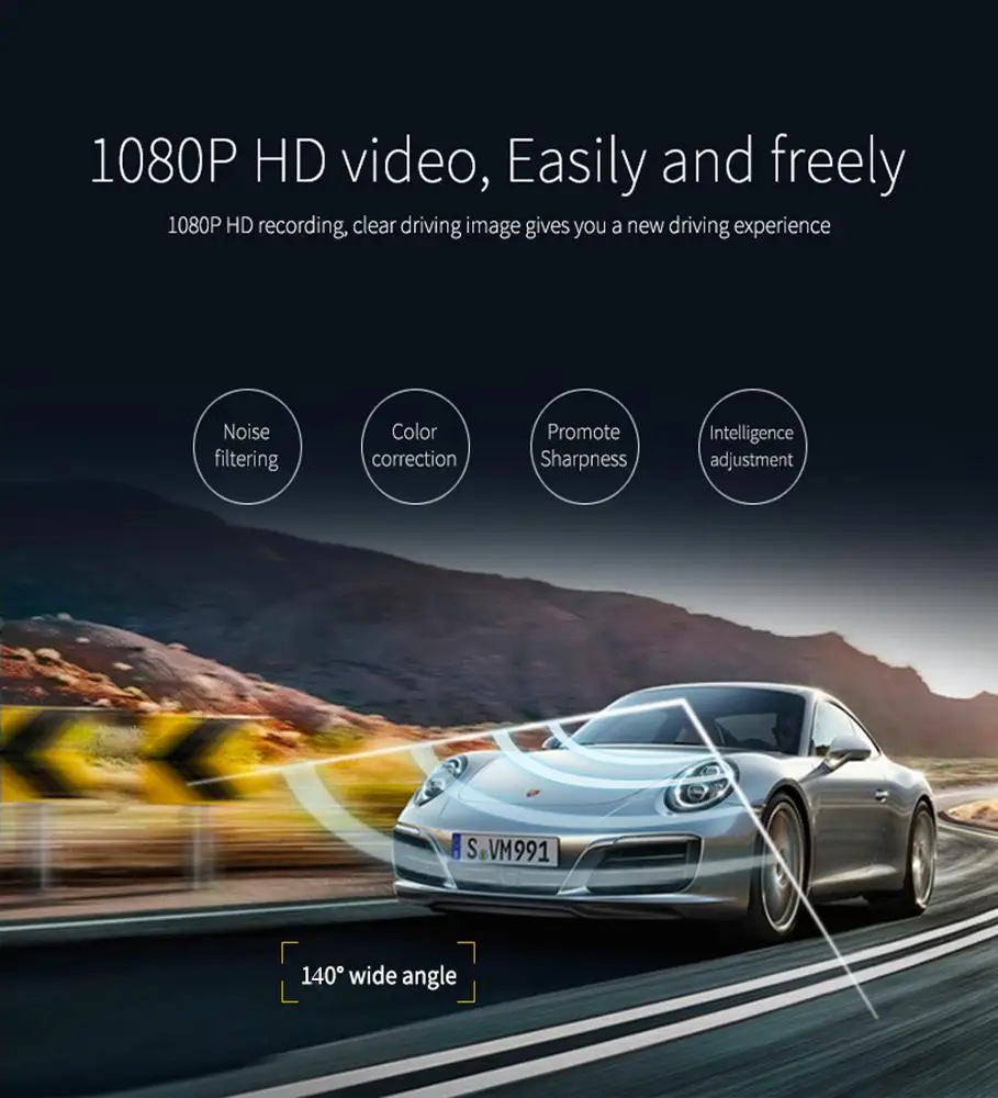 Zimtop wdr 4.39inch 1080p manual car camera hd dvr  reverse  dash cam car dvr camera  for car