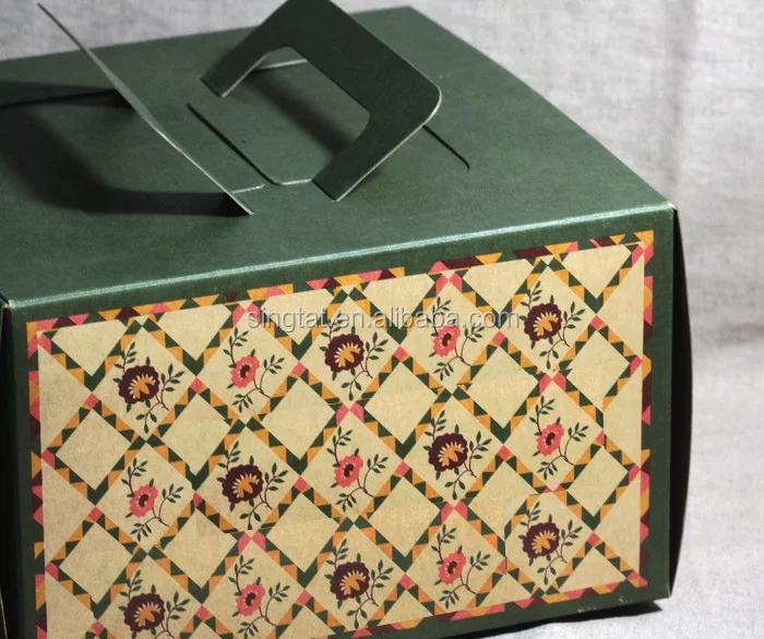 Высокое качество, глянцевая ламинация зеленый торт упаковка кусочек окно