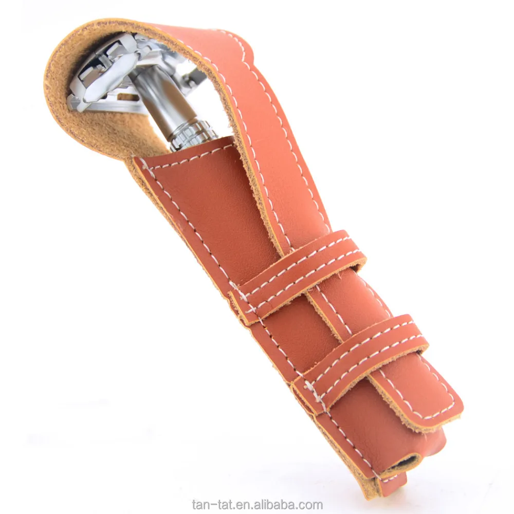 
Genuine Leather Tool Razer Blade Bag Cow Leather Razor Case 