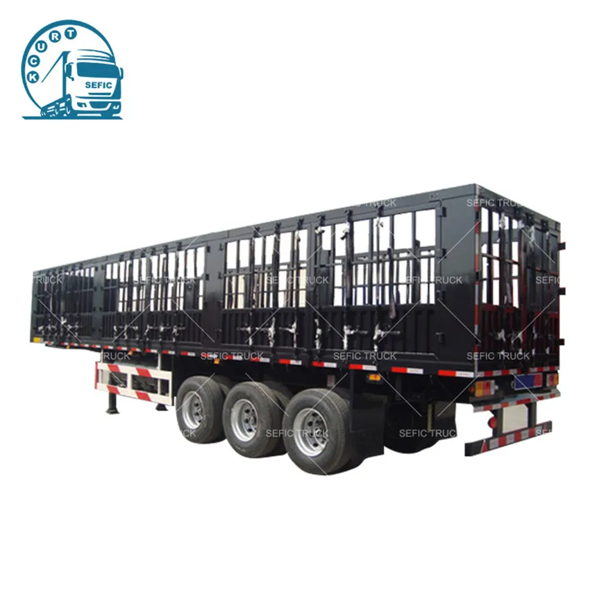 High wall fence side animal livestock transport cage cargo semi truck trailer