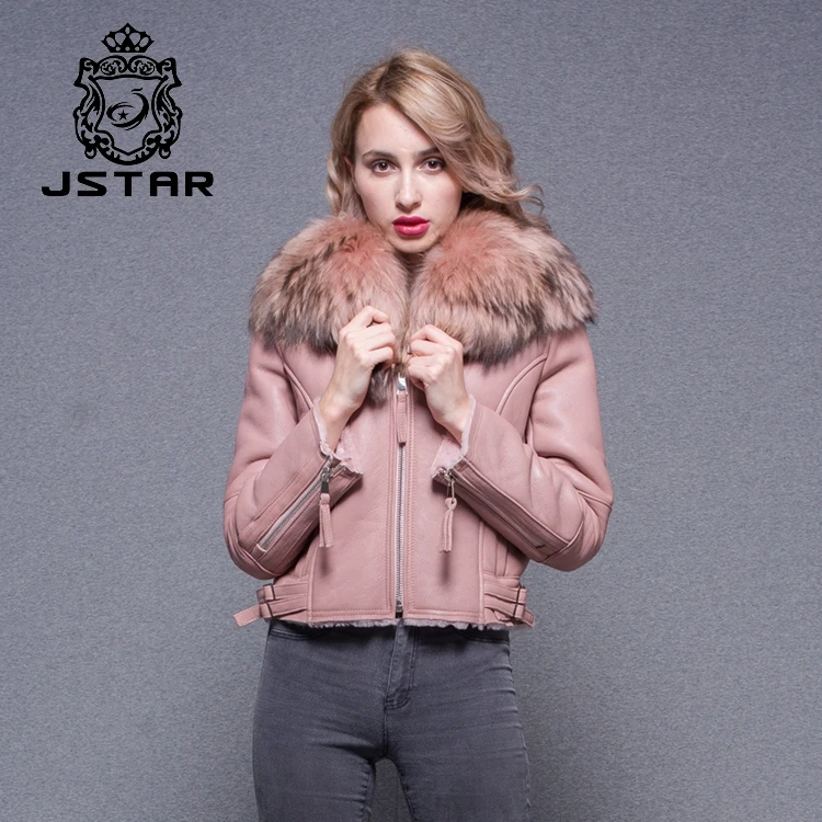 Manufacture Sheepskin Coat Women Lamb Leather Jacket Double Face Coat