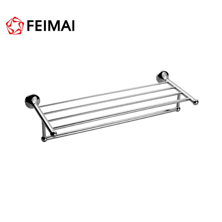Luxury Bathroom Accessories Brass Gold Plated Towel Shelf Rack Bar