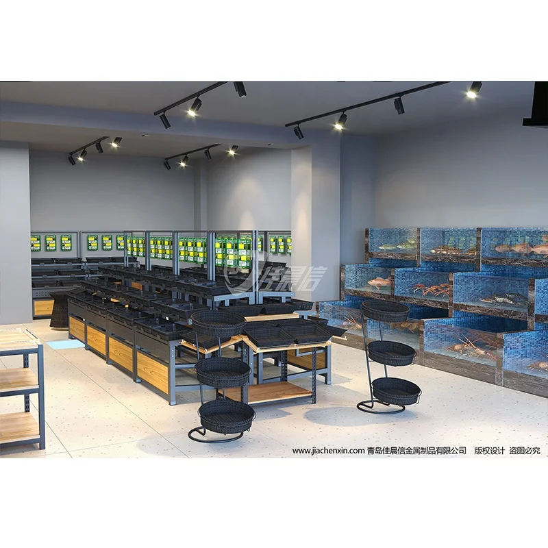 3 Layer Wooden Fruit&Vegetable Display shelves for Supermarket