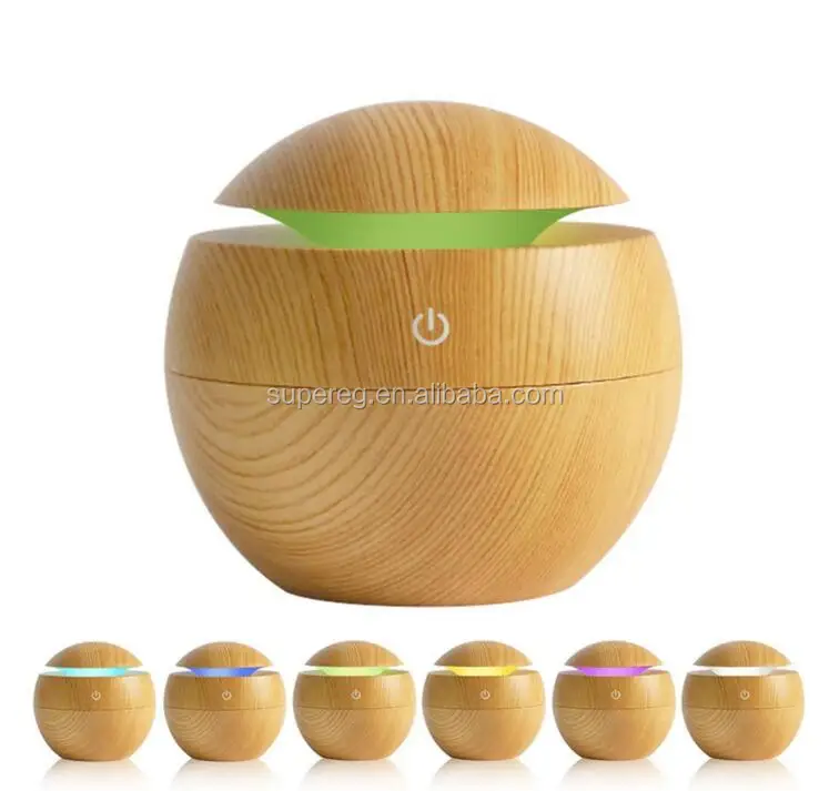 Holiday Promotional gifts Natural wooden grain essential oil diffuser ultrasonic humidifier USB aroma diffuser Air humidifier