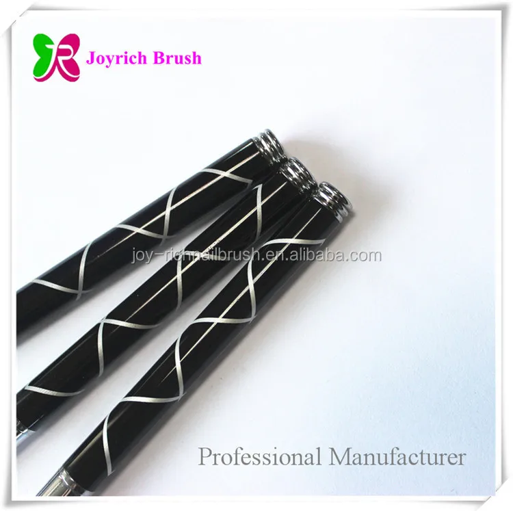 Black metal handle laser line design acrylic kolinsky nail brush manufacturer