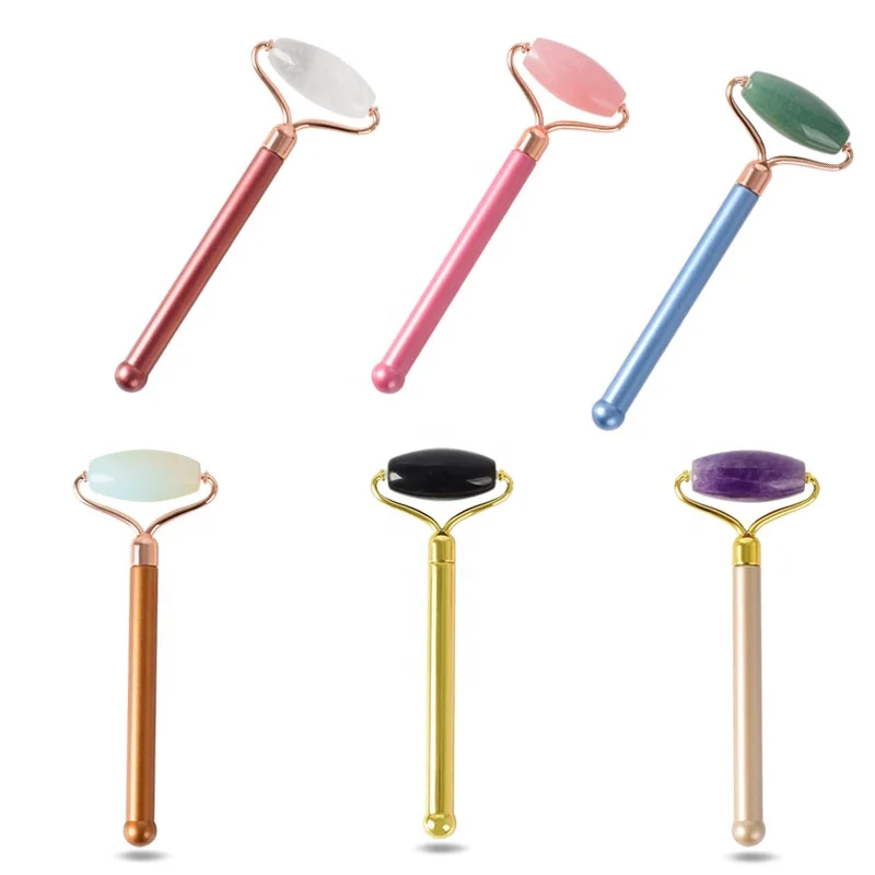 100% natural jade facial roller massage royal single head mini rose quartz eye roller