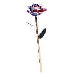 New Products Real Gold Rose Flower Plated  Everlasting American Flag 24K Gold Foil Rose With Crescent Base And Brown Gift Box