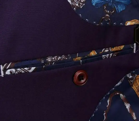 Purple fashion office uniform custom Italian style high quality one button suit for young men