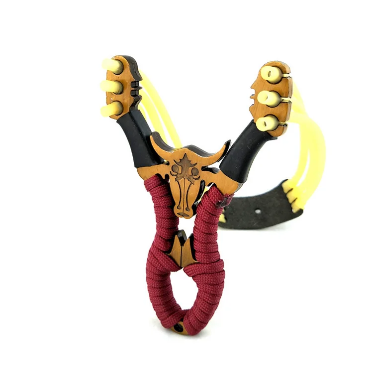Metal Rubber Powerful Catapult Folding Hunting Slingshot Bands Outdoor SP011