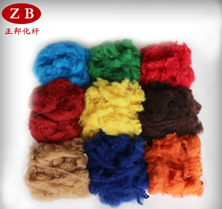 15Dx64MM HCS 100% polyester yarn recycled polyester staple fiber