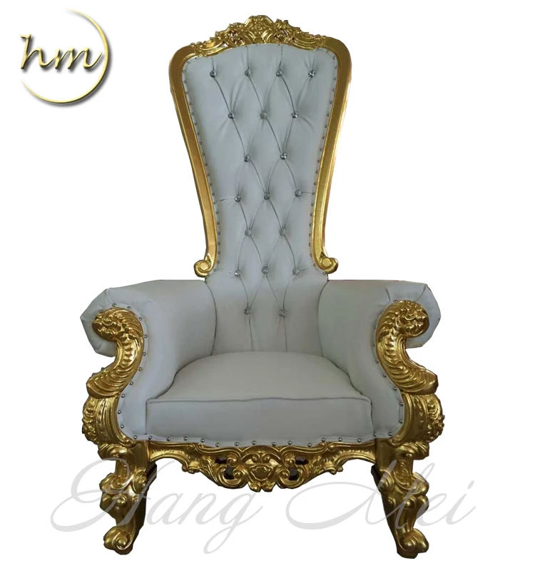 Золотистый антикварный свадебный стул король и королева