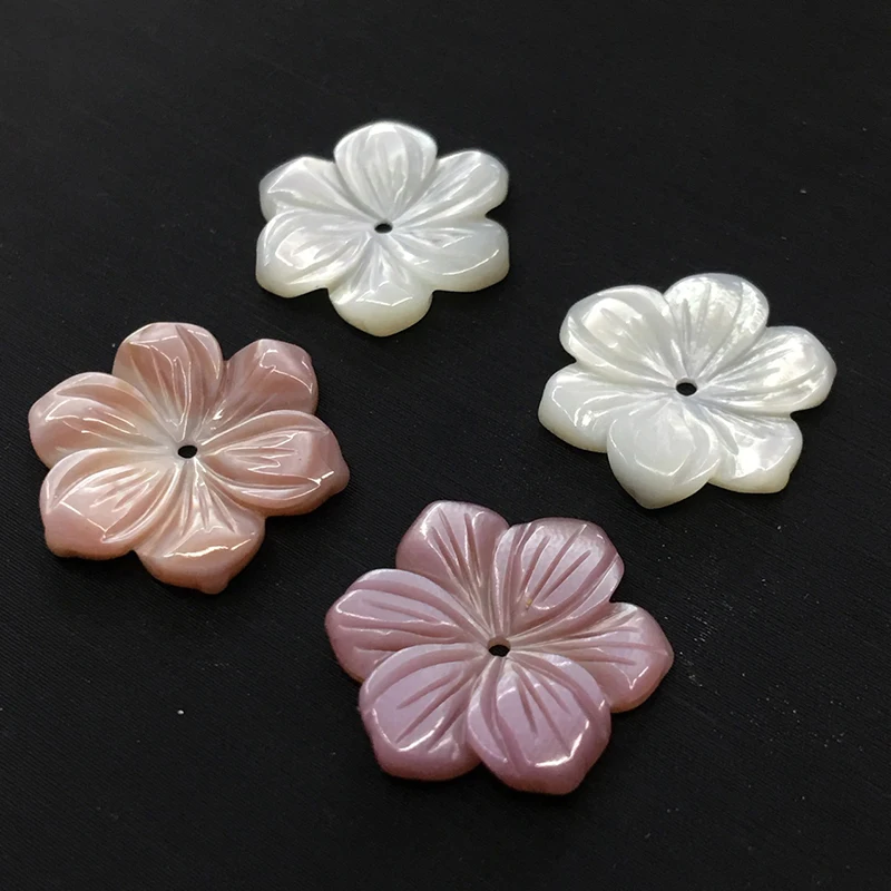 16MM smooth peach blossom flower mother of pearl shell pink sea shell gifts petal craft for hairpin decoration
