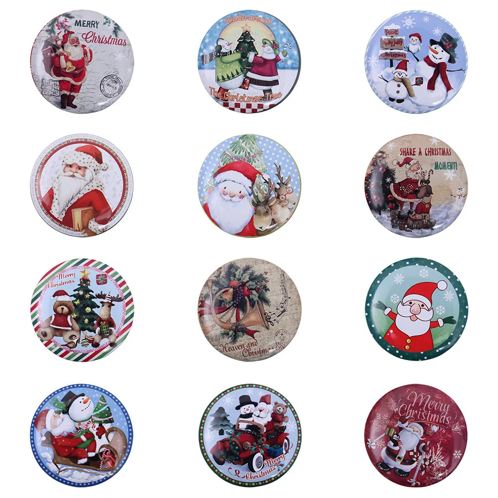 Christmas Decorations Santa Claus Snowman Iron Christmas Ball Pendant Gift Box Candy Jar