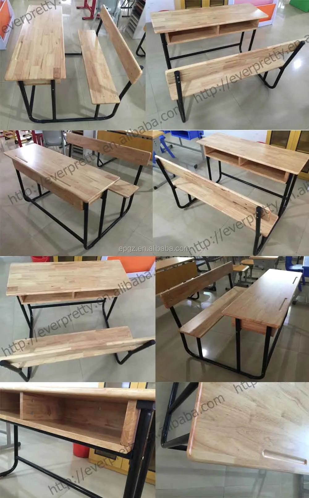 Comfortable Interactive School Student Study Desk Chair with Writing Table Double Seater School Chair & Desk in Classroom