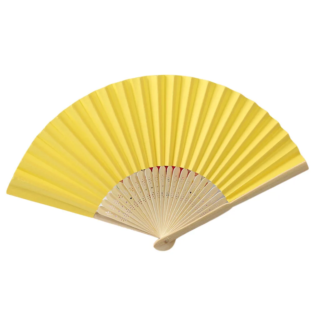 Summer Chinese Style DIY blank Hand Paper Fans Pocket Folding Bamboo Fan Wedding Party Decor for gife dance fan