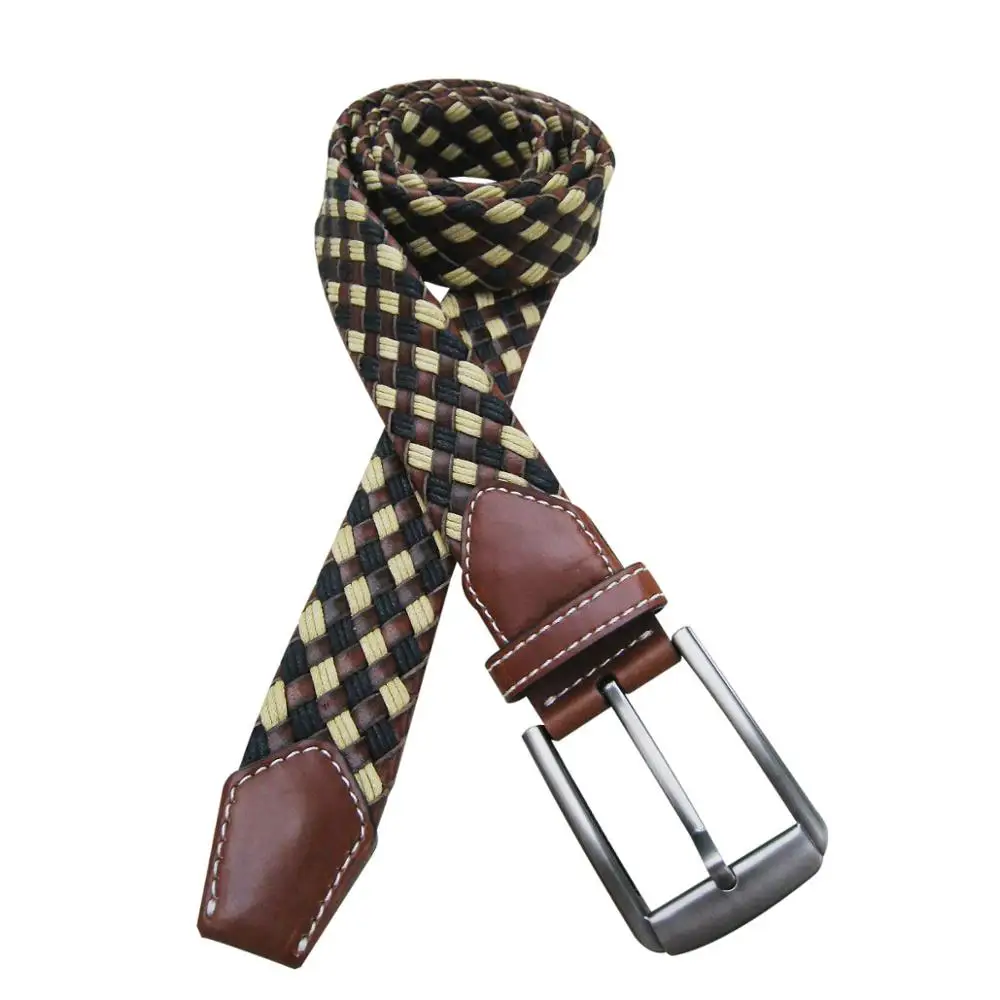 Модный мужской ремень из плетеной кожи с вощеным хлопком