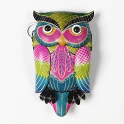Hot Sell Vintage Cowhide Leather Handmade Owl Coin Purse