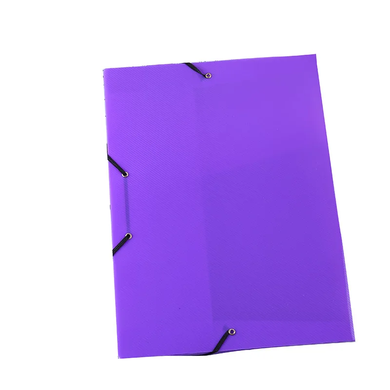 Colorful expanding transparent elastic cord punch hole file folder