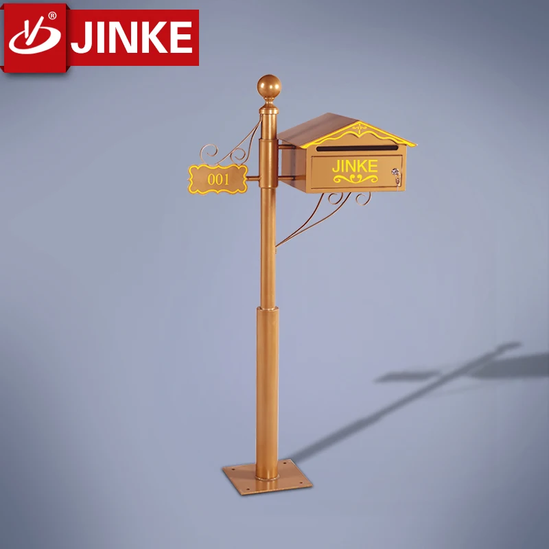 Mailbox With Pedestal New Brushed Outdoor Standing Stainless Steel Waterproof Letter Box