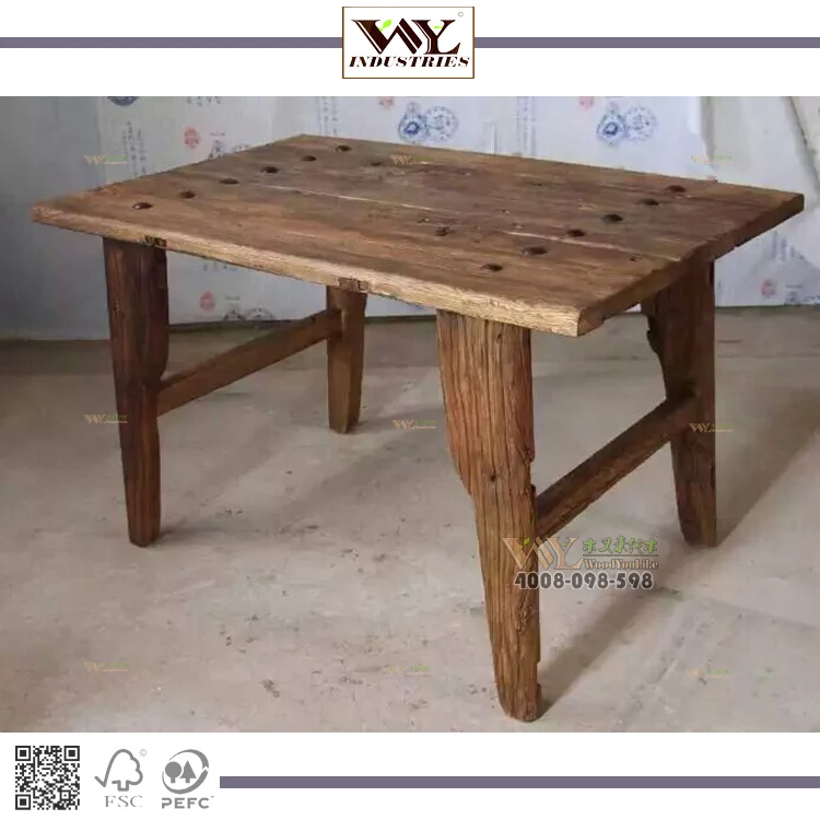 Chinese Style Antique Elm Wood Table For Park Kitchen Outdoor Use