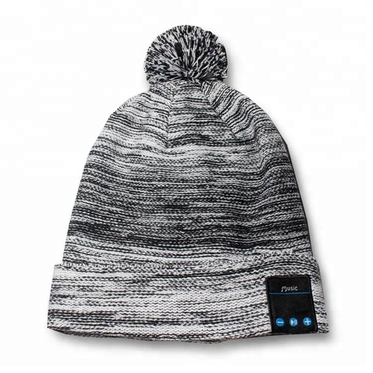 
Оптовая продажа, Зимняя Теплая Шапка-бини с помпоном и наушниками 