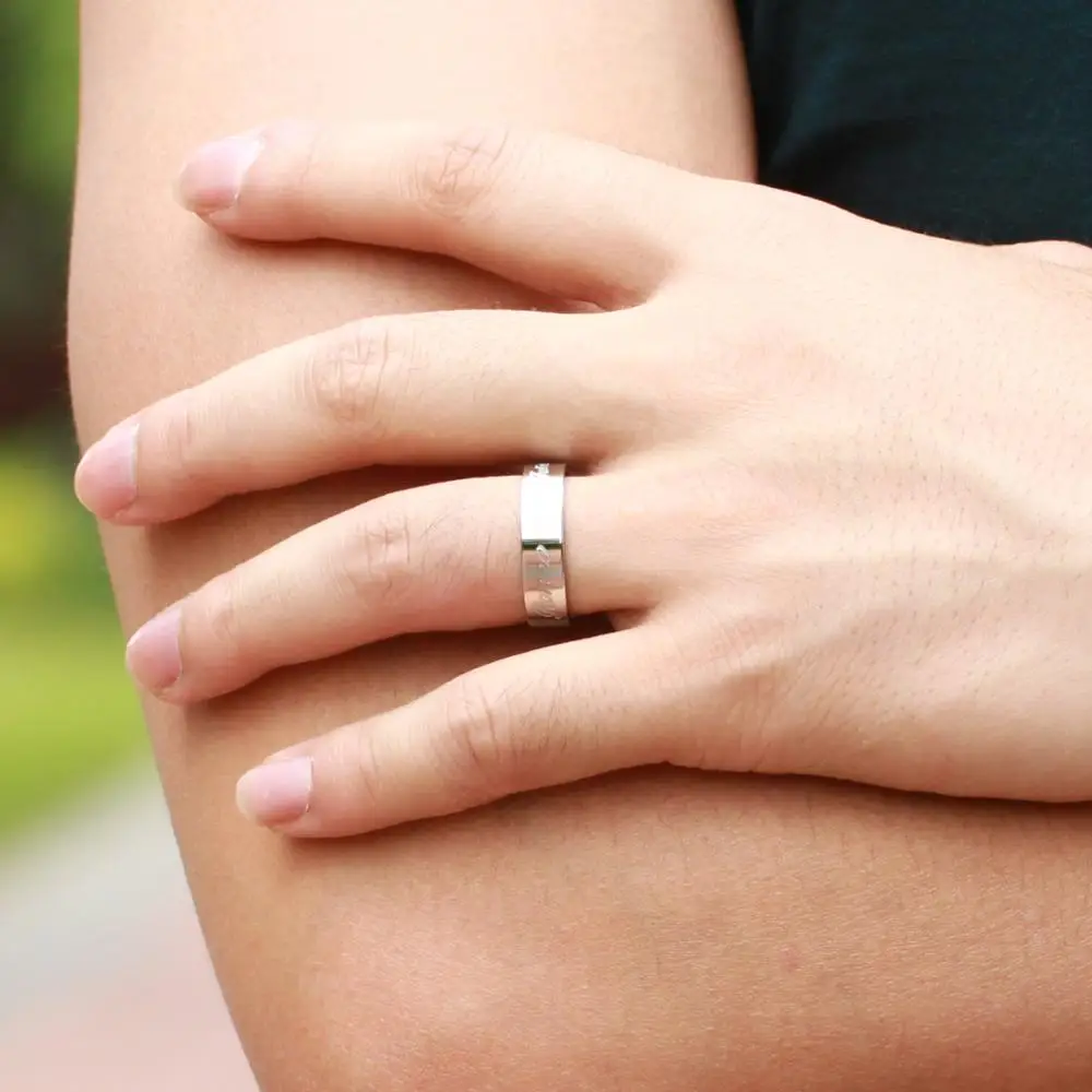 New Products 2024 Custom Logo Couple Love Steel Ring for Men and Women