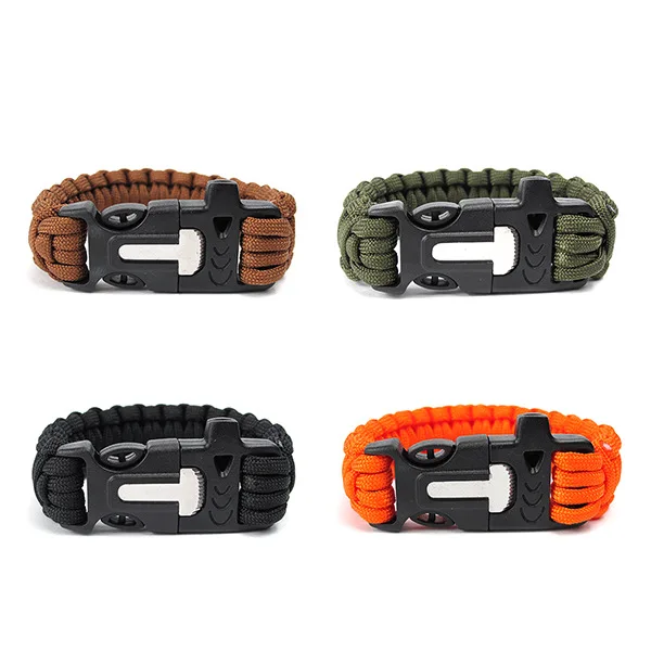
7- Strand 550 lb Paracord Bracelet Emergency Utility Whistle Fire Starter bracelet 