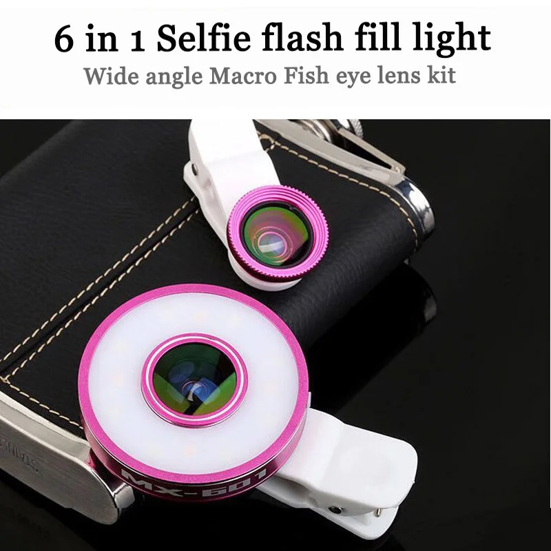 External camera for mobile phone Portable Flash Led Camera Ring Selfie Fill Light For samsung mobile