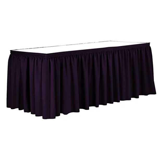 Горячие продажи полиэстер банкетный Раффлед стол юбка для свадьбы скатерть конференции