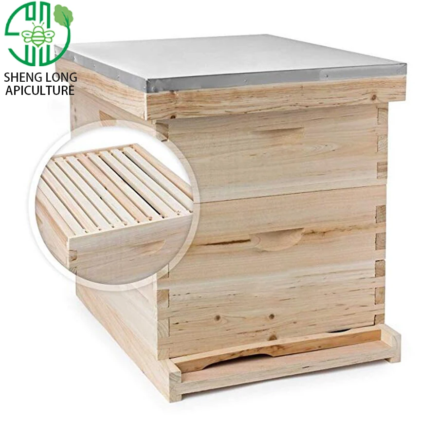 
Beehive 20 Frame Complete Box Kit (10 Deep and 10 Medium) with Metal Roof for Langstroth Beekeeping Beehive 