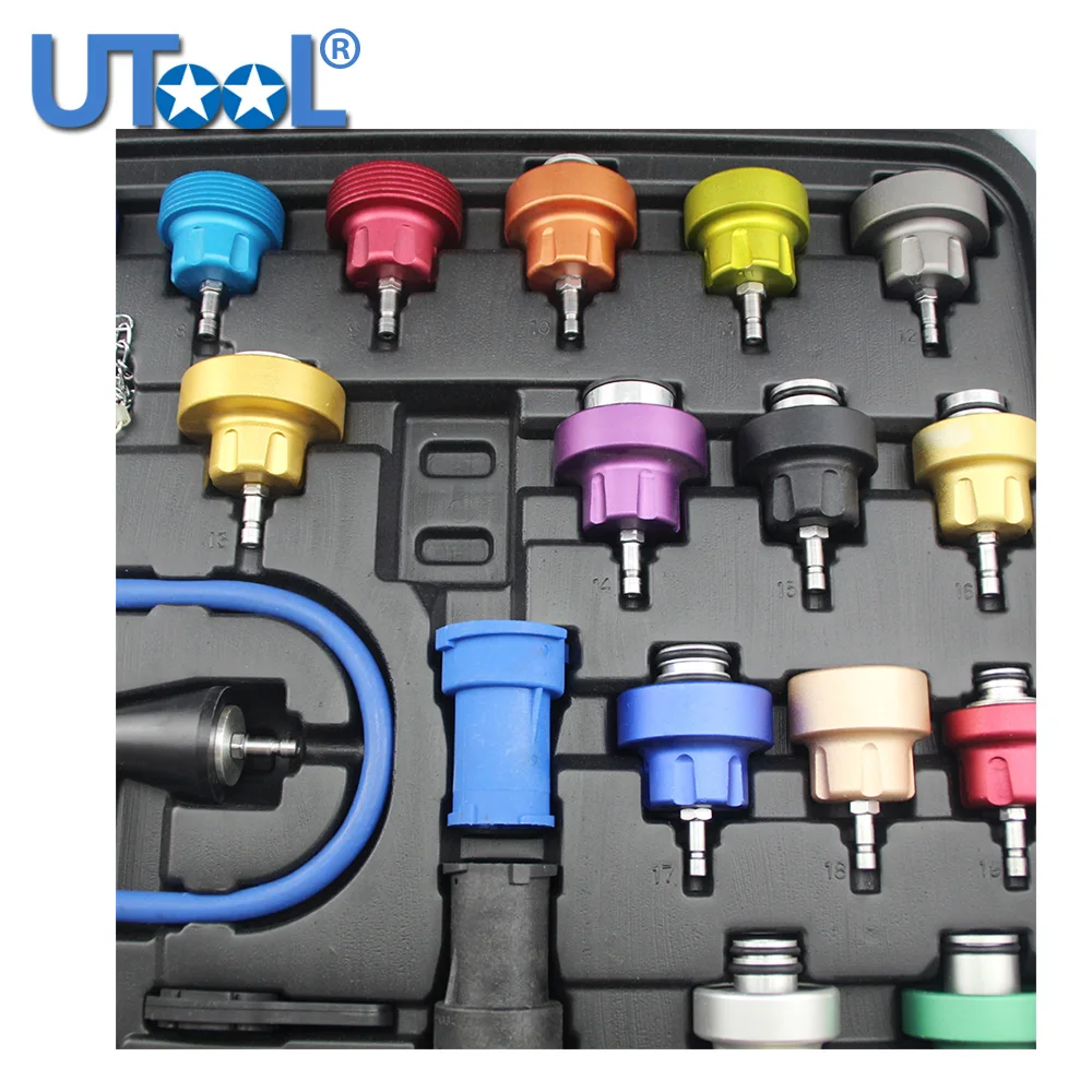 27pcs Universal Radiator Pressure Tester Vacuum Type Cooling System Kit Coolant Replace Too Aluminum More Durable