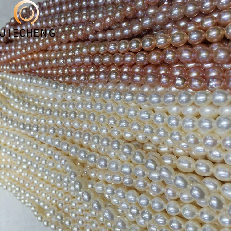 6-7mm AAAA wholesale natural designer rice shaped string of pearls price