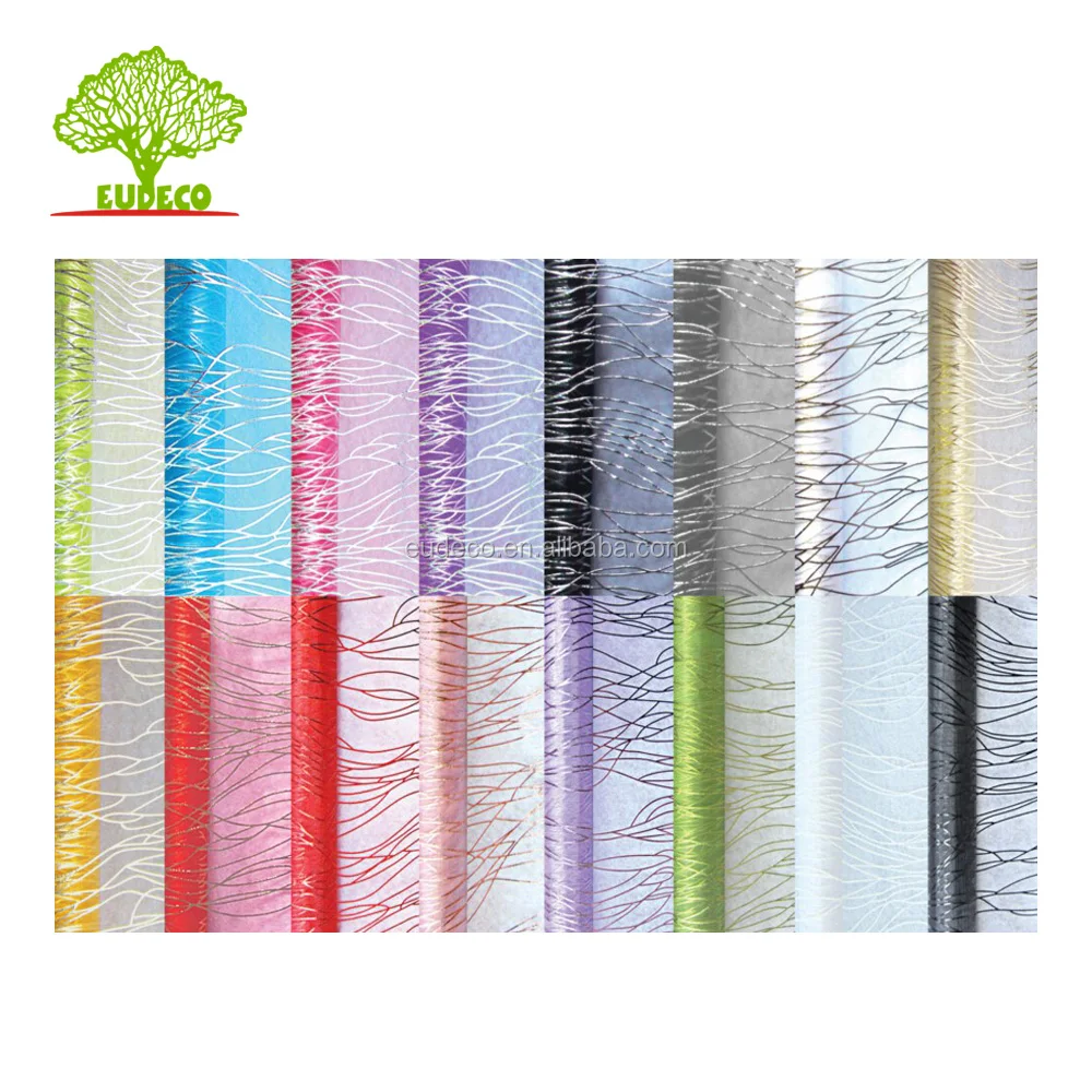 Printed necklace organza rol for flower packing,wedding and home decoration