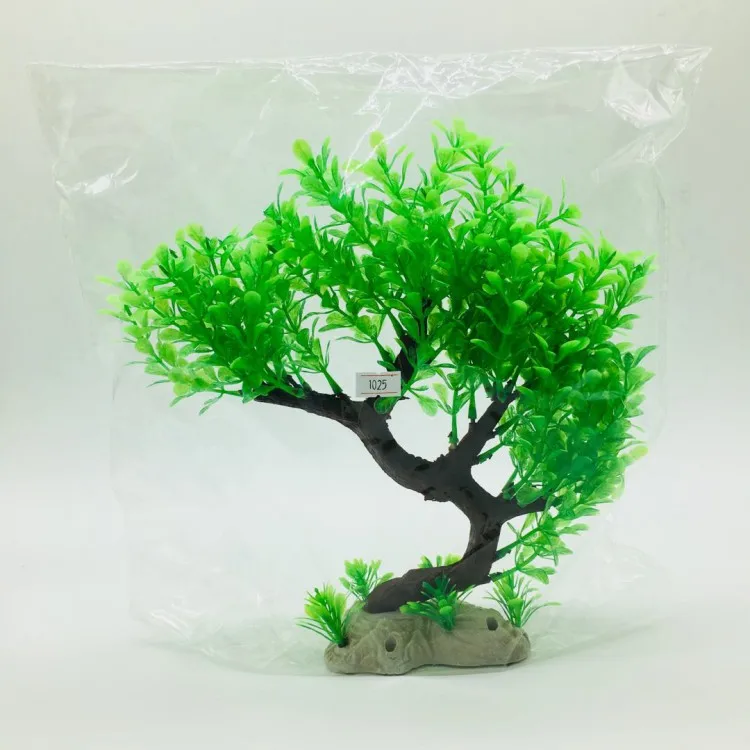 HISIN 2019 Aquarium Ornamental Plants Bonsai Artificial
