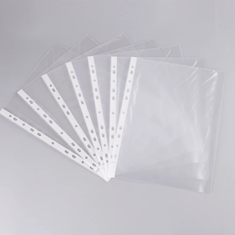 Customized Design A4 Waterproof File Folder PP Document Storage Bag Transparent 11 Holes Sheet Protectors