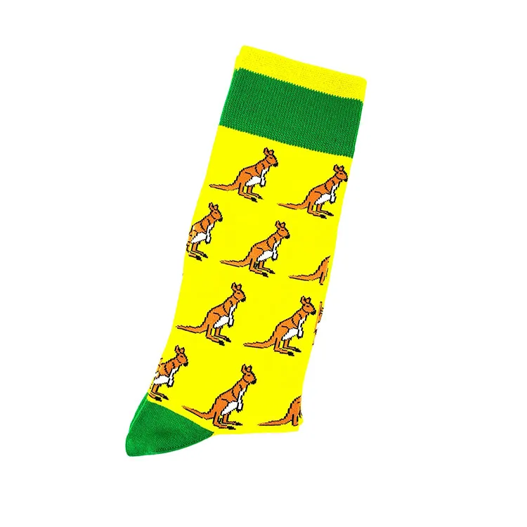 Носки Bonypony мужские резиновые, чесаный хлопок, Премиум качество, счастливая кошка, слон, забавные