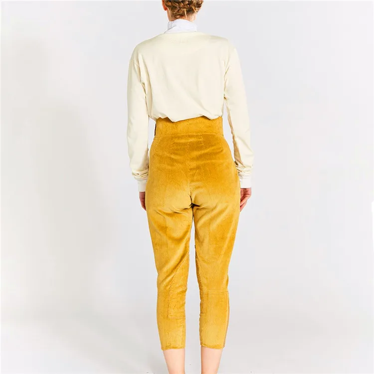 custom British Vintage Design Corduroy equestrian Breeches Corn