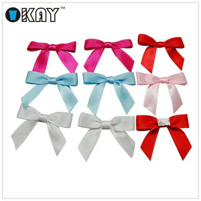 High quality flat ribbon bow with self adhesive tape for gift