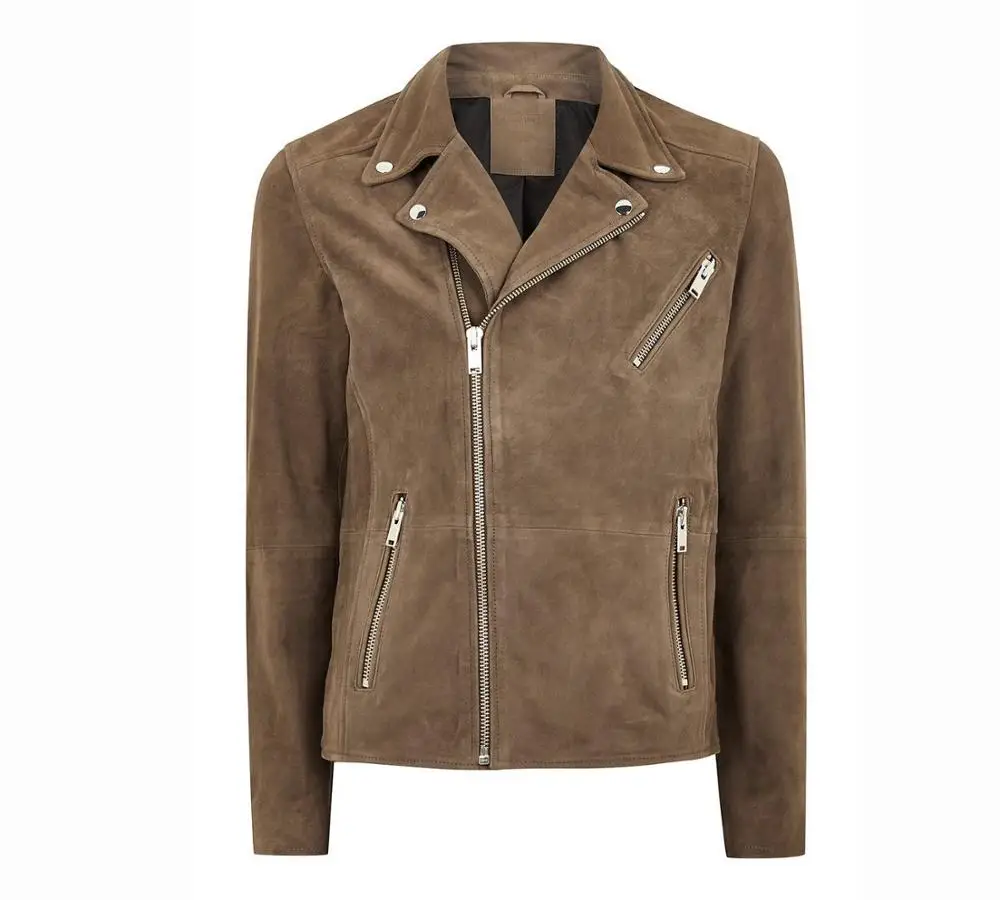 Wholesale latest custom design suede man leather jacket