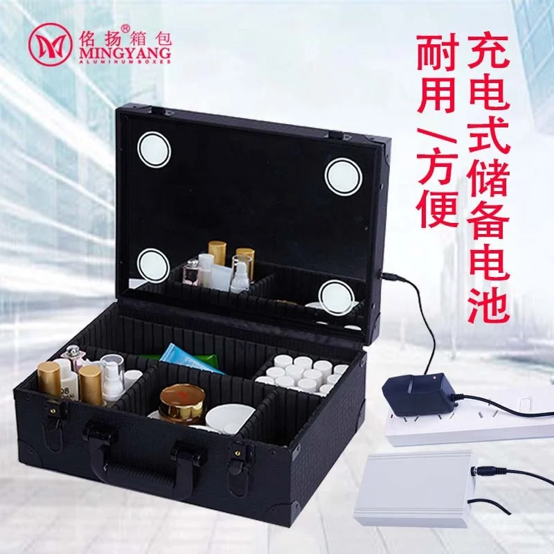 Melason Wholesale  Professional Display Makeup Artist Aluminum Trolley Storage Cosmetic Nail Case