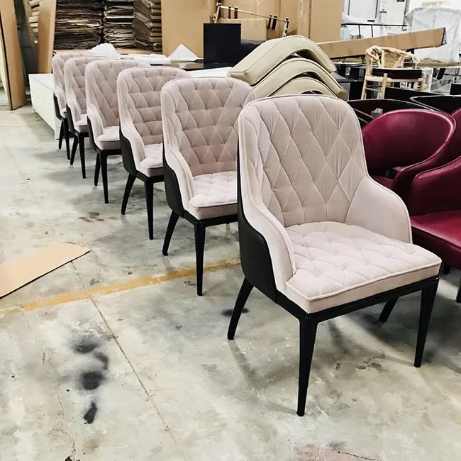 
Factory directly modern design solid wood frame large hotel restaurant dining armchair 