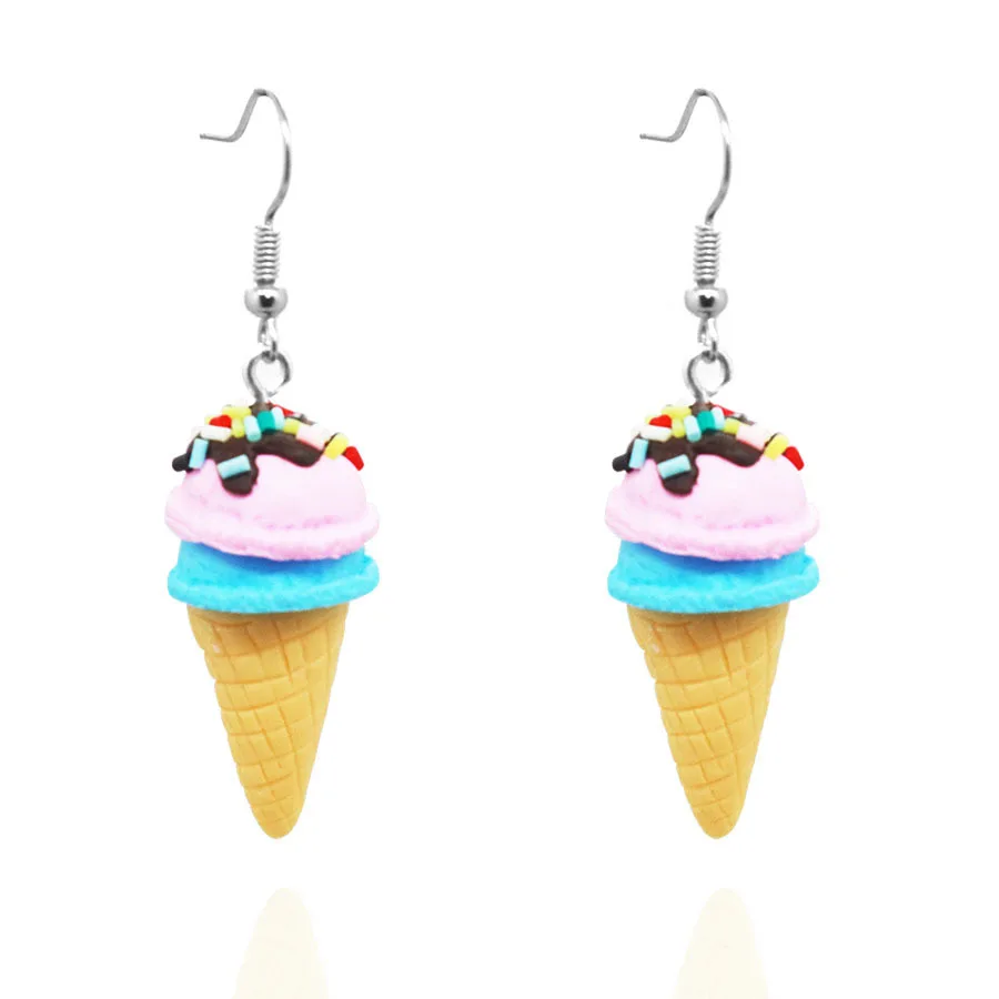 Fashion Jewellery Handmade Polymer Clay Soft Cute Ice Cream Earrings Women Christmas Piercing Ear Stud For Cute Girl