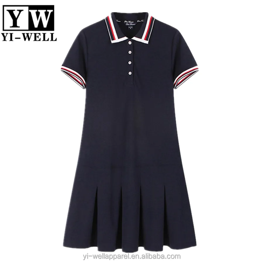 Guangzhou fashion pique TC sport tennis polo dress girls woman polo dress