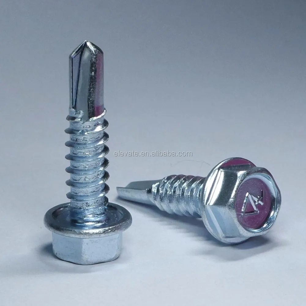 Indented Hex Cupped Washer Head Deep Undercut BSD Thread No.3 Point Self Drilling Screw